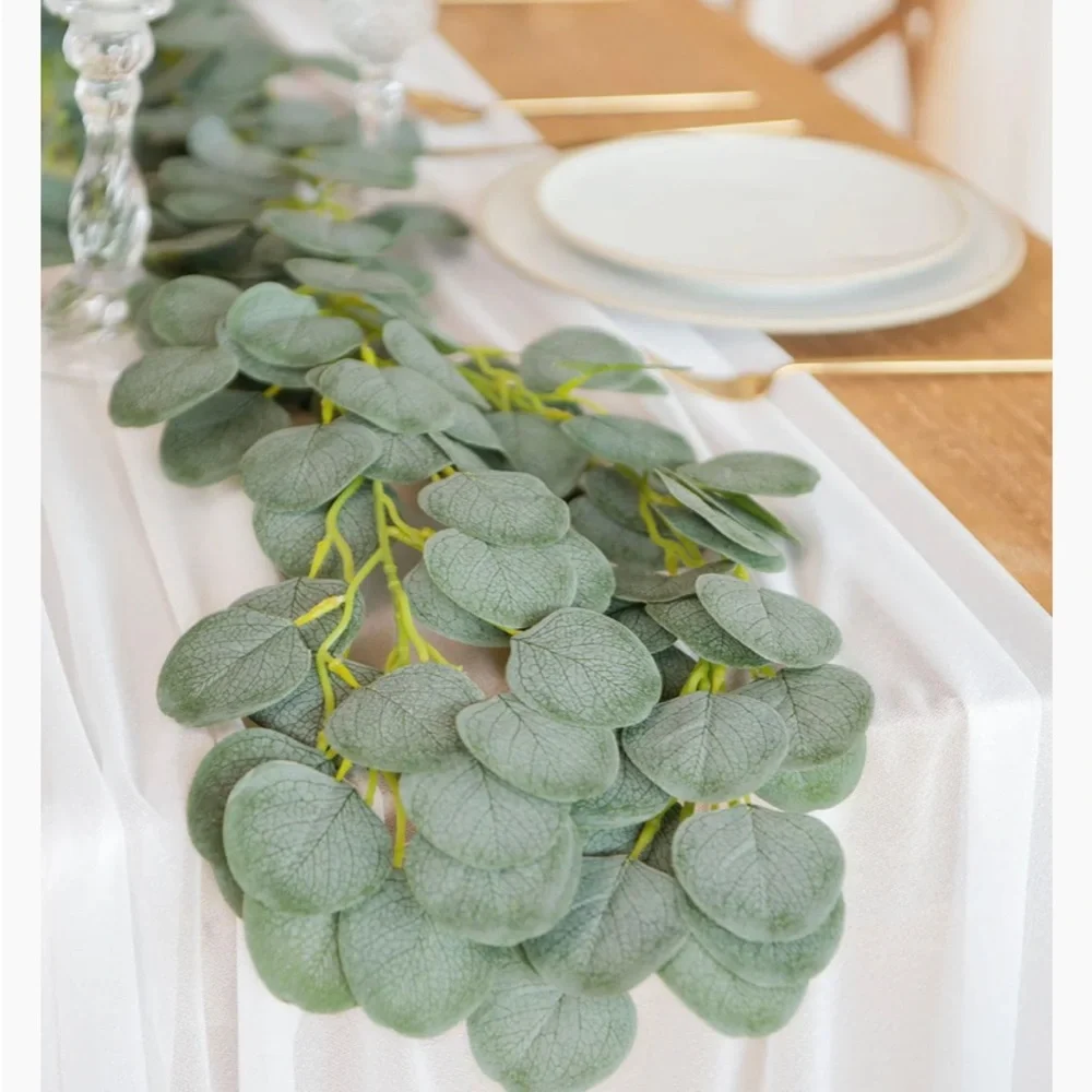 4 Pack Eucalyptus Garland Silver Dollar Greenery Strands Wedding Vines 26 feet